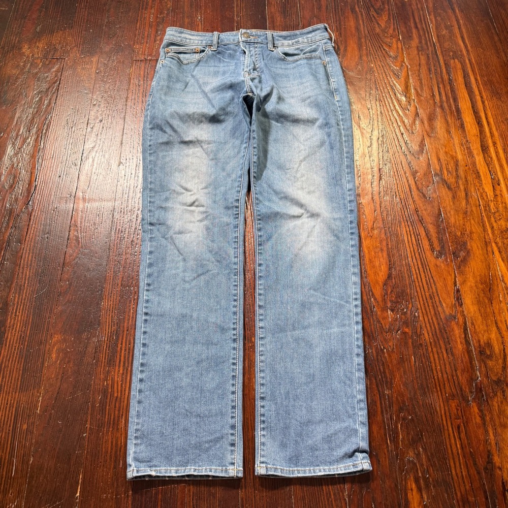American Eagle Jeans Mens 31x32 Blue Slim Straight Stretch Faded Whiskers - Picture 1 of 10